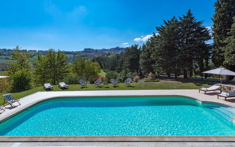 Borgo Colle Ridente 13: Swimming Pool, Blue, Water, Resort, Thermae, Outdoor Furniture, Eco Hotel, Shade, Water Feature, Landscaping