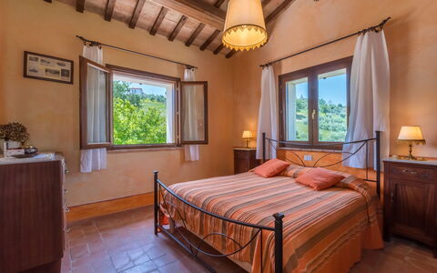 Casale Verdicchio 10+2: Furniture, Interior Design, Bed, Bedroom, Ceiling, Room, Linens, Bed Sheet, Home, Bedding