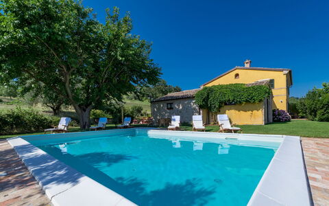 Casale Verdicchio 10+2: Blue, Swimming Pool, Estate, Farmhouse, Hacienda, Garden, Backyard, Landscaping, Villa, Yard