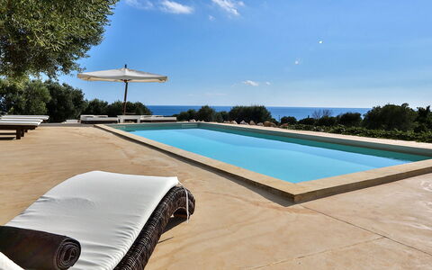Villa Pajare Francesi 8+2: Blue, Water, Sea, Swimming Pool, Tropics, Shade, Ocean, Coast, Beach, Outdoor Furniture