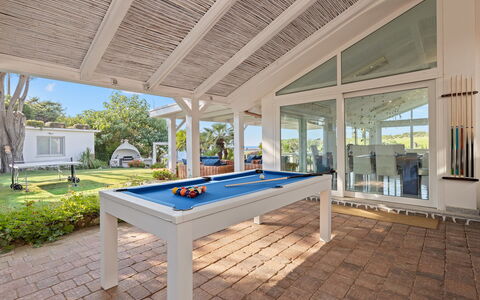 Villa Ambra 10: Flooring, Floor, Furniture, Ceiling, Interior Design, Resort, Swimming Pool, Chair, Shade, Outdoor Furniture