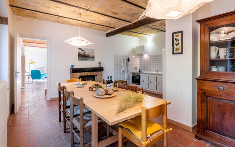 Cascina la Valle 10+2: Furniture, Interior Design, Flooring, Wall, Floor, Wood, Ceiling, Room, Table, Dining Room