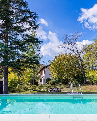 Cascina la Valle 10+2: Blue, Swimming Pool, Garden, Shade, Landscaping, Backyard, Reflection, Water Feature, Resort, Eco Hotel