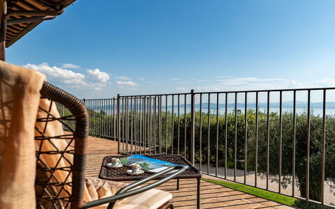 Antiche Pietre 10: Furniture, Balcony, Chair, Outdoor Furniture, Shade, Deck, Wood Stain, Hardwood, Fence, Handrail