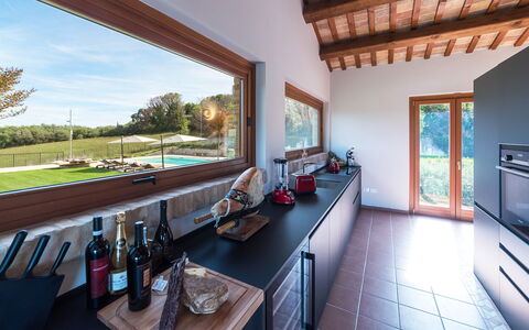Borgo da Monte 8: Interior Design, Flooring, Kitchen, Countertop, Home, Furniture, Floor, Ceiling, Room, Wood Flooring