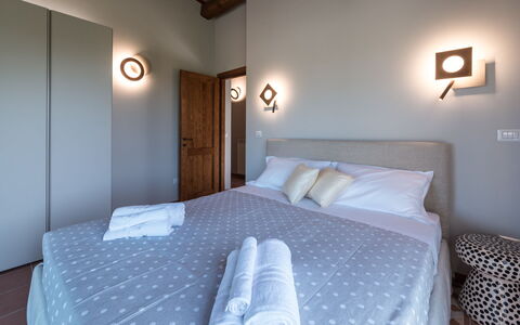Borgo da Monte 8: Interior Design, Bedroom, Ceiling, Floor, Flooring, Bed, Furniture, Lighting, Bedding, Light Fixture