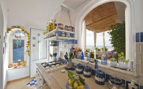 Casa Noemi 4+2: Furniture, Home, Chair, Houseplant, Flowerpot, Kitchen & Dining Room Table, Villa, Resort, Kitchen, Hacienda