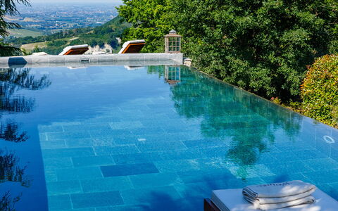 Il Castellaccio 8: Blue, Swimming Pool, Water, Composite Material, Water Feature, Resort, Leisure, Eco Hotel, Outdoor Furniture, Shade