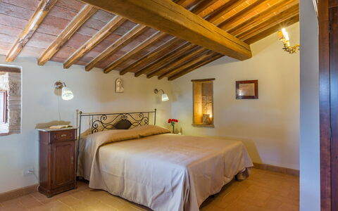 Santa Illuminata 12: Furniture, Wall, Interior Design, Flooring, Ceiling, Bedroom, Floor, Bed, Lighting, Room