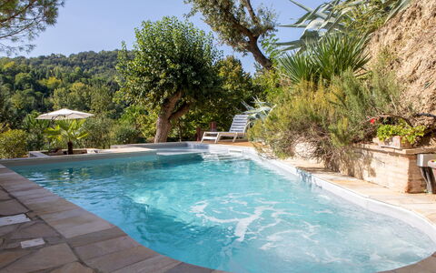 Villa Agave 8: Swimming Pool, Water, Outdoor Furniture, Resort, Leisure, Composite Material, Water Feature, Eco Hotel, Shade, Flowerpot