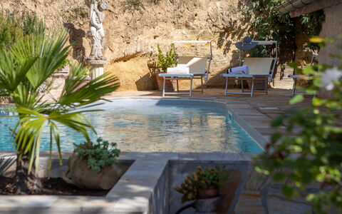 Villa Agave 8: Swimming Pool, Outdoor Furniture, Furniture, Resort, Flowerpot, Umbrella, Sunlounger, Chair, Water Feature, Eco Hotel