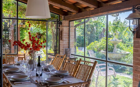 Villa Agave 8: Furniture, Chair, Wood, Table, Interior Design, Kitchen & Dining Room Table, Dining Room, Restaurant, Ceiling, Eco Hotel