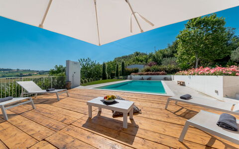 Casa Angela 6: Swimming Pool, Resort, Composite Material, Outdoor Furniture, Garden, Eco Hotel, Chair, Shade, Landscaping, Umbrella