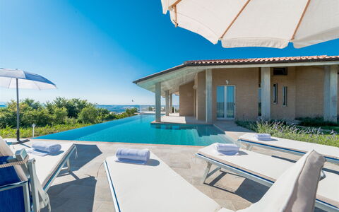 Casa di Eolo 8+2: Blue, Resort, Swimming Pool, Sea, Outdoor Furniture, Sunlounger, Estate, Leisure, Villa, Ocean