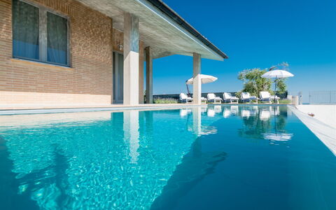 Casa di Eolo 8+2: Swimming Pool, Blue, Resort, Composite Material, Outdoor Furniture, Eco Hotel, Sunlounger, Shade, Villa, Hotel