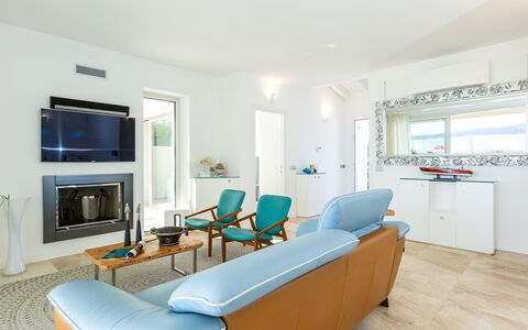 Villa Amar 4: Furniture, Interior Design, Couch, Flooring, Ceiling, Living Room, Floor, Home, Apartment, Room