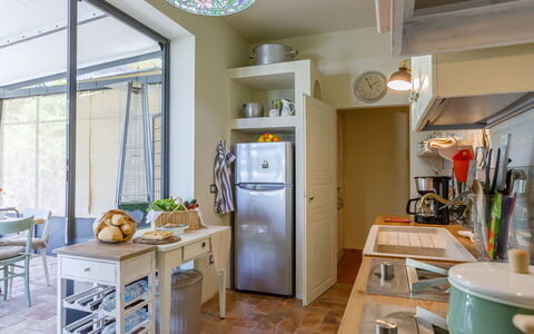 La Casa di Nanì 8: Furniture, Interior Design, Kitchen, Countertop, Ceiling, Kitchen Appliance, Flooring, Lighting, Major Appliance, Light Fixture