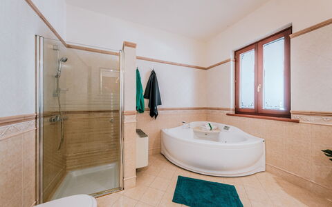 Villa Demal 8+2: Flooring, Interior Design, Plumbing Fixture, Floor, Ceiling, Bathroom, Tap, Plumbing, Room, Home