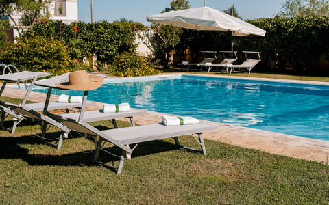 Villa Demal 8+2: Swimming Pool, Furniture, Outdoor Furniture, Sunlounger, Umbrella, Resort, Chair, Shade, Leisure, Garden