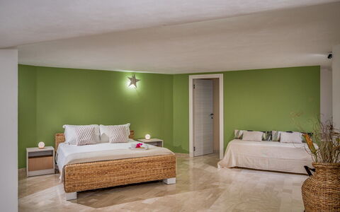 Villa Relax 12+2: Furniture, Interior Design, Flooring, Floor, Wall, Bed, Bedroom, Wood, Ceiling, Room