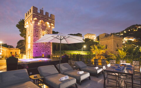 Torre Pirandello 6: Resort, Swimming Pool, Estate, Hotel, Hacienda, Night, Resort Town, Courtyard, Mansion