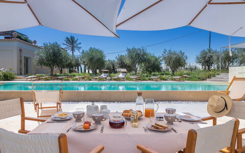 Villa Passo degli Aironi 12: Swimming Pool, Resort, Outdoor Furniture, Chair, Estate, Eco Hotel, Hacienda, Umbrella, Shade, Landscaping