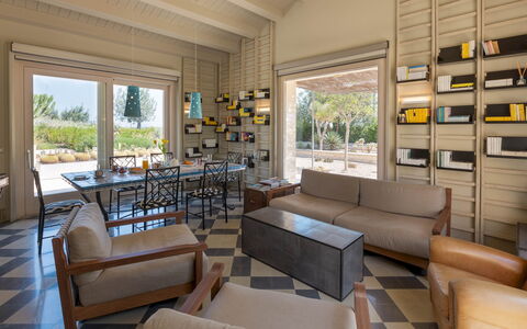 Villa Majoli 9: Furniture, Interior Design, Flooring, Floor, Chair, Home, Apartment, Kitchen & Dining Room Table, Shade, Living Room