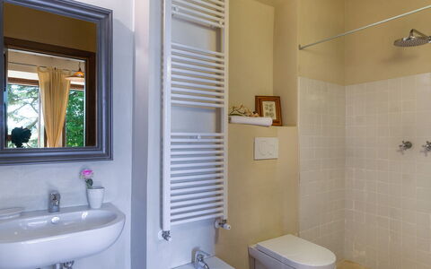 Casale dei Tigli 8: Wall, Flooring, Interior Design, Floor, Plumbing Fixture, Bathroom, Lighting, Home, Room, Plumbing