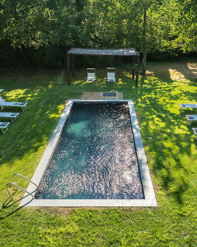 Casale dei Tigli 8: Swimming Pool, Garden, Lawn, Landscaping, Backyard, Outdoor Furniture, Park, Water Feature, Shade, Yard