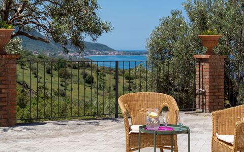Villa le Sorbe 12: Furniture, Outdoor Furniture, Shade, Chair, Balcony, Fence, Eco Hotel, Outdoor Table, Resort, Flagstone