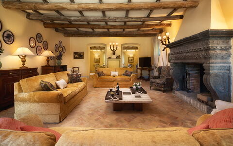 Casale Dell Oasi 12: Furniture, Interior Design, Couch, Wall, Flooring, Living Room, Floor, Ceiling, Home, Room