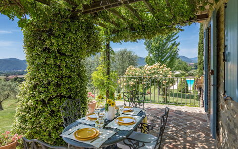 Casal Parro 6: Garden, Outdoor Furniture, Shade, Eco Hotel, Outdoor Table, Chair, Houseplant, Flowerpot, Kitchen & Dining Room Table, Balcony