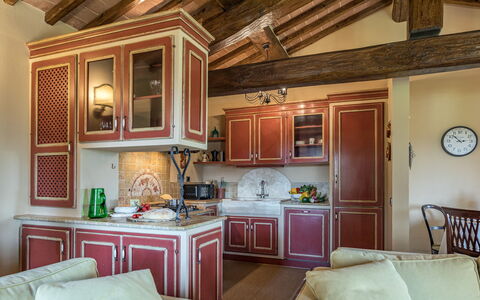 Casal Parro 6: Furniture, Interior Design, Kitchen, Wood, Flooring, Ceiling, Cabinetry, Countertop, Room, Floor