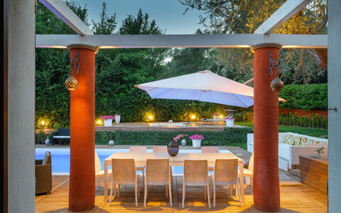 Villa Rossa 12: Furniture, Shade, Chair, Outdoor Furniture, Ceiling, Garden, Resort, Eco Hotel, Patio, Flowerpot