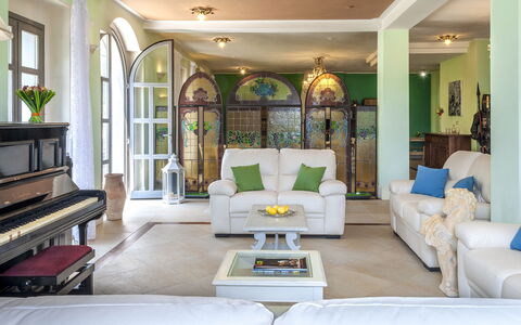 Villa Cappelletti 16+2: Furniture, Interior Design, Flooring, Couch, Floor, Ceiling, Wood, Room, Table, Living Room