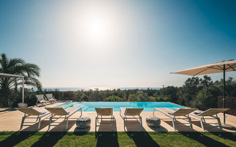Villa la Pupazza 8: Swimming Pool, Resort, Outdoor Furniture, Shade, Eco Hotel, Sunlounger, Tropics, Chair, Landscaping