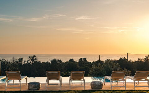 Villa la Pupazza 8: Furniture, Horizon, Outdoor Furniture, Chair, Sea, Sunlight, Ocean, Coast, Beach, Shore