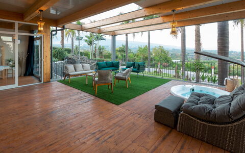Villa Ingrid 12: Wood, Wood Flooring, Eco Hotel, Shade, Resort, Wood Stain, Hardwood, Garden, Chair, Landscaping