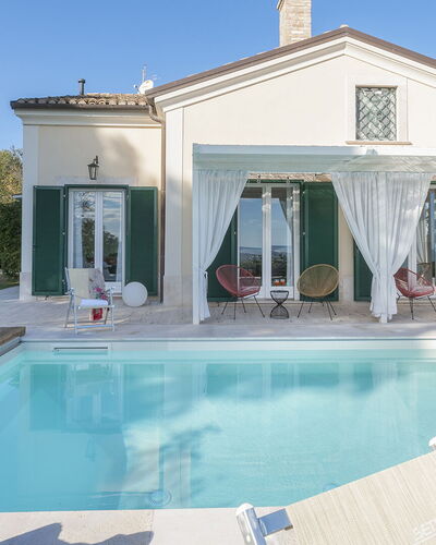 Villa Lucente 6+2: Swimming Pool, Door, Estate, Chair, Villa, Landscaping, Farmhouse, Resort, Hacienda, Shade
