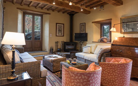 Casale Mollina 6+2: Furniture, Interior Design, Wall, Flooring, Wood, Floor, Chair, Table, Room, Living Room