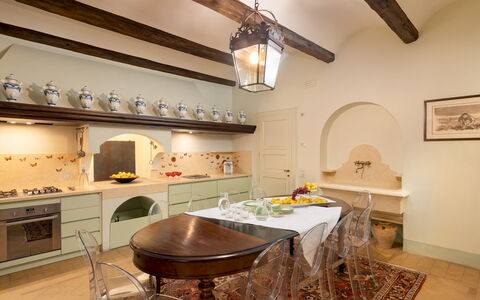 Tenuta Bagni De'Consoli 24: Furniture, Interior Design, Flooring, Wall, Wood, Ceiling, Floor, Kitchen, Room, Lighting