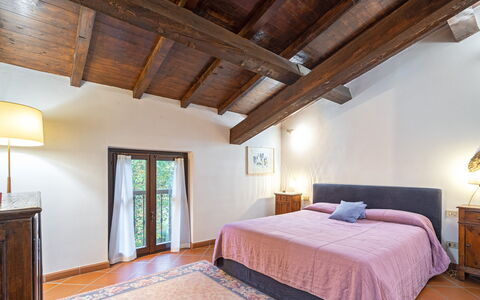 Tenuta Contessa Chiara 17: Interior Design, Flooring, Ceiling, Bedroom, Room, Floor, Bed, Furniture, Bed Sheet, Home