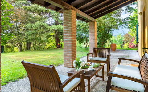 Tenuta Contessa Chiara 17: Furniture, Wood, Porch, Chair, Outdoor Furniture, Table, Garden, Home, Shade, Outdoor Table