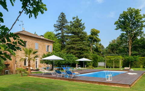 Villa Rustica 8: Swimming Pool, Estate, Garden, Farmhouse, Lawn, Villa, Outdoor Furniture, Landscaping, Hacienda, Cottage