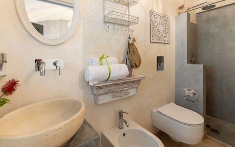 Pigreco 6+2: Plumbing Fixture, Bathroom, Interior Design, Flooring, Floor, Toilet Seat, Bathroom Sink, Sink, Tap, Furniture