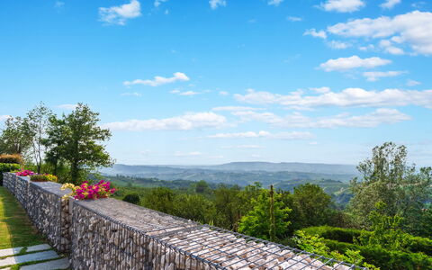 Tramonto Albese 4: Landscape, Garden, Stone Wall, Landscaping, Brick, Flagstone, Walkway, Cobblestone, Fence