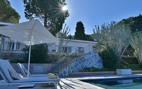 Villa Armonia 8: Swimming Pool, Composite Material, Outdoor Furniture, Shade, Resort, Garden, Water Feature, Landscaping, Sunlounger, Eco Hotel
