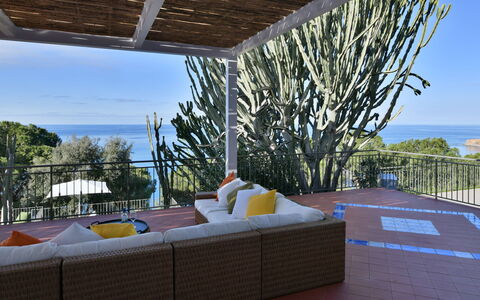 Villa Armonia 8: Furniture, Chair, Outdoor Furniture, Floor, Shade, Resort, Eco Hotel, Sea, Coast, Deck