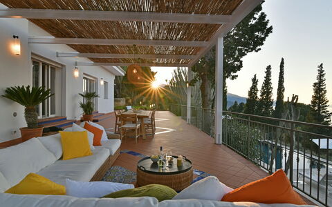 Villa Armonia 8: Furniture, Wood, Chair, Table, Interior Design, Outdoor Furniture, Resort, Shade, Eco Hotel, Porch