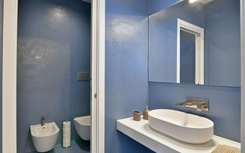 Villa Armonia 8: Bathroom, Plumbing Fixture, Wall, Flooring, Interior Design, Floor, Bathroom Sink, Sink, Toilet, Tap